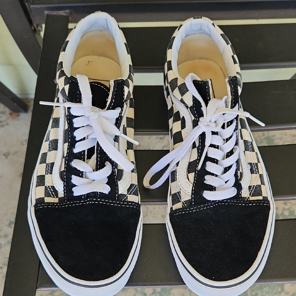 Vans Checkerboard Black White Lace-Up Sneakers